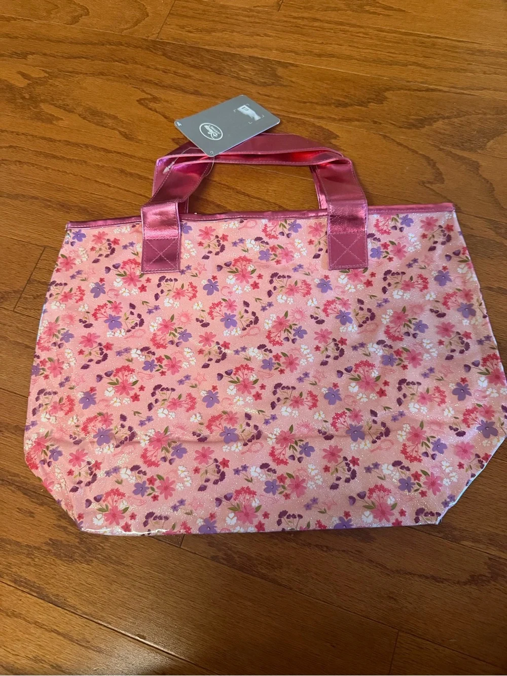 Disney Store Disney Princess Pink Metallic Handle Tote with Multi-Princess